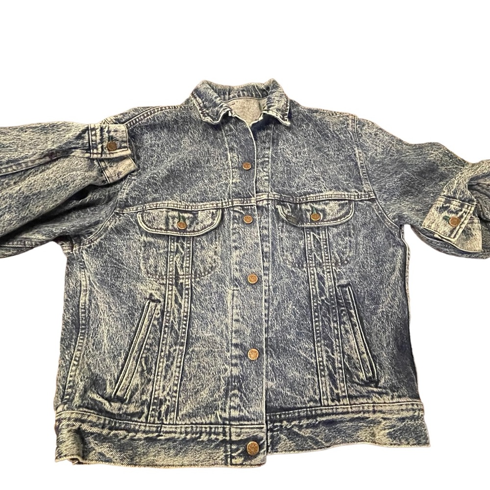 🌸 Vintage Lee‎ Rider Acid Wash Denim Jacket RARE
